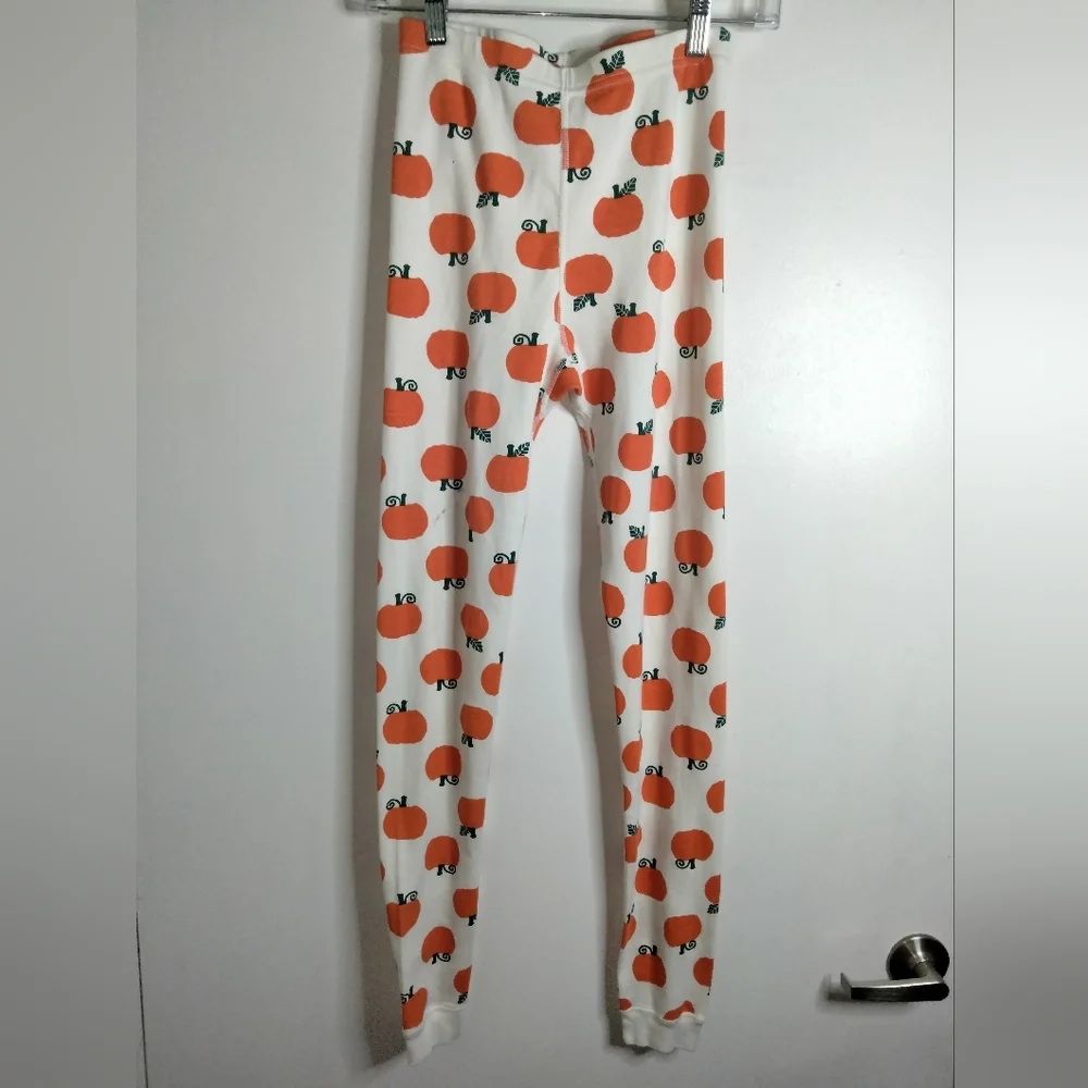 Hanna Anderson (Size 14) Kids Multicolored Orange Pumpkin Print (2PC) Pajama Set